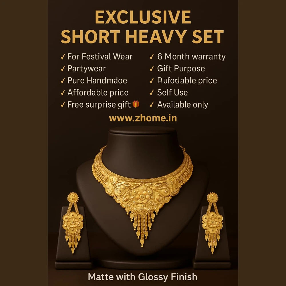 Elegant handcrafted jewellery from ZHome featuring modern designs with traditional Indian craftsmanship — perfect for festive wear, weddings, and daily elegance.