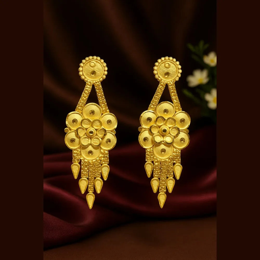 ZHome Exclusive Heavy Gold-Finish Necklace Set – Premium Matte Glossy Bridal Jewellery