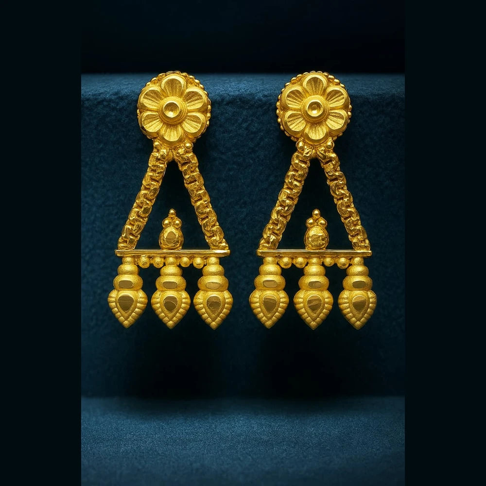 Traditional Leaf Motif Gold-Plated Necklace & Earring Set for Women | ZHome Jewellery