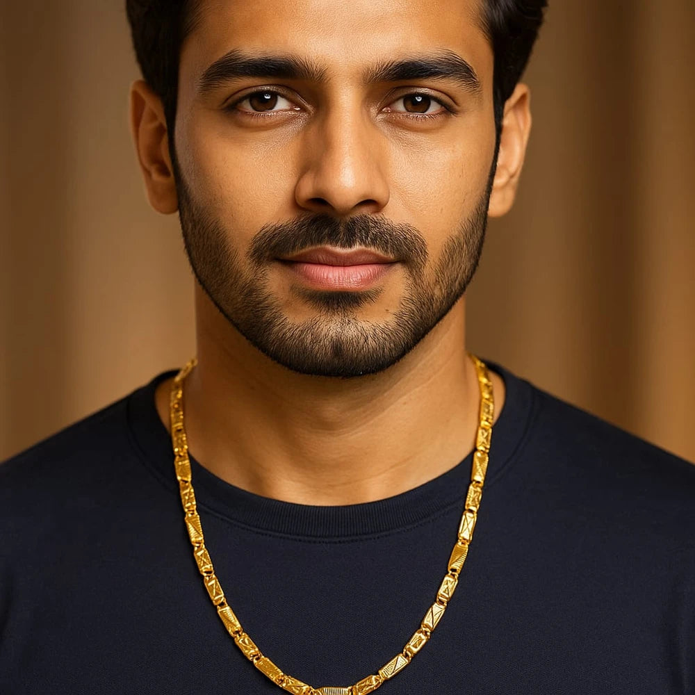 One Gram Gold-Plated Men’s Chain | 20 Inch Heavy Design | ZHome Jewellery