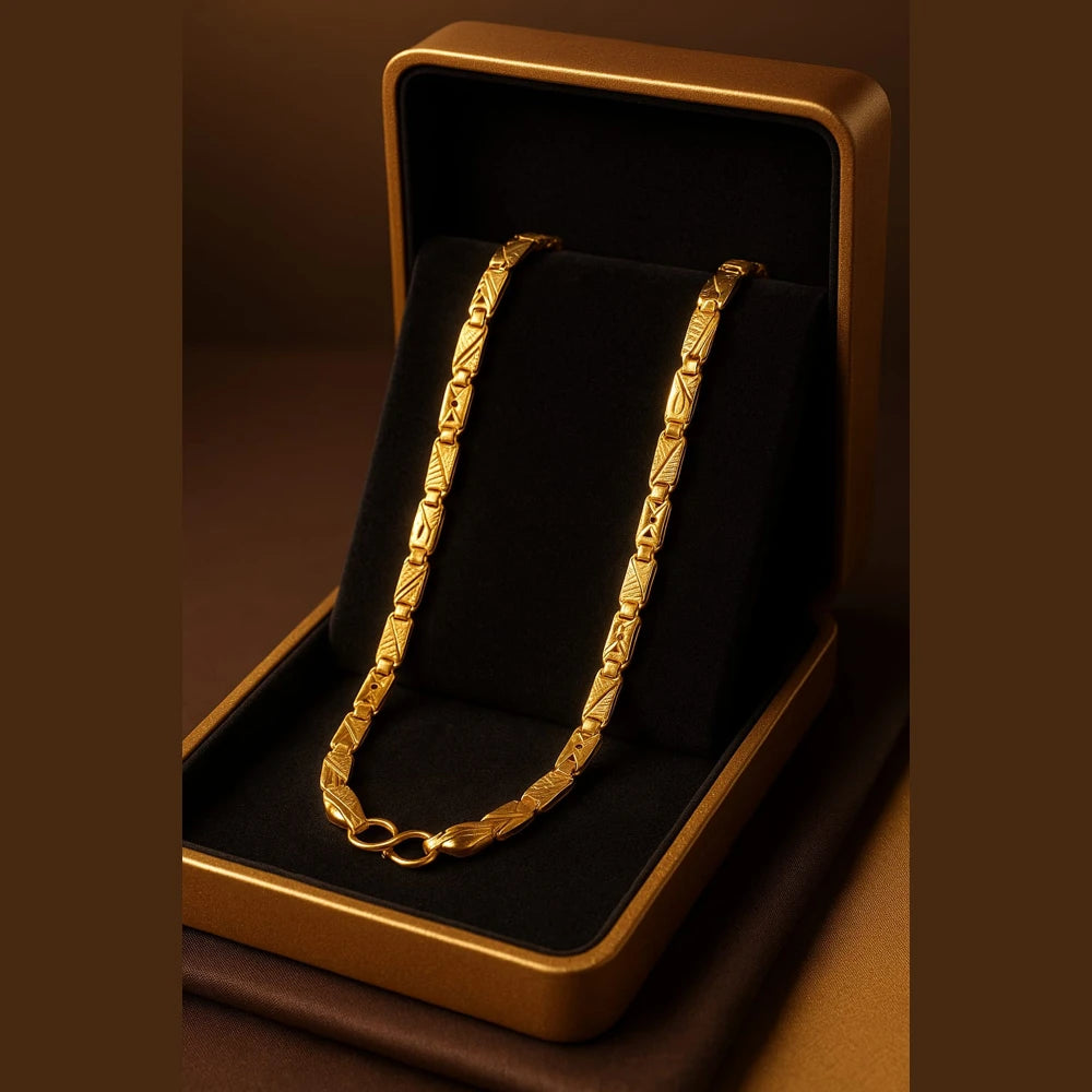 One Gram Gold-Plated Men’s Chain | 20 Inch Heavy Design | ZHome Jewellery