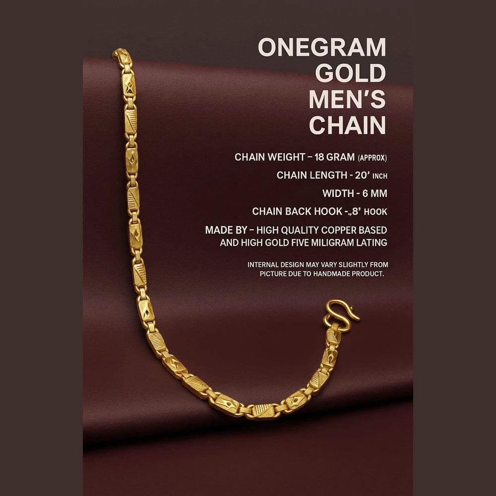 One Gram Gold-Plated Men’s Chain | 20 Inch Heavy Design | ZHome Jewellery