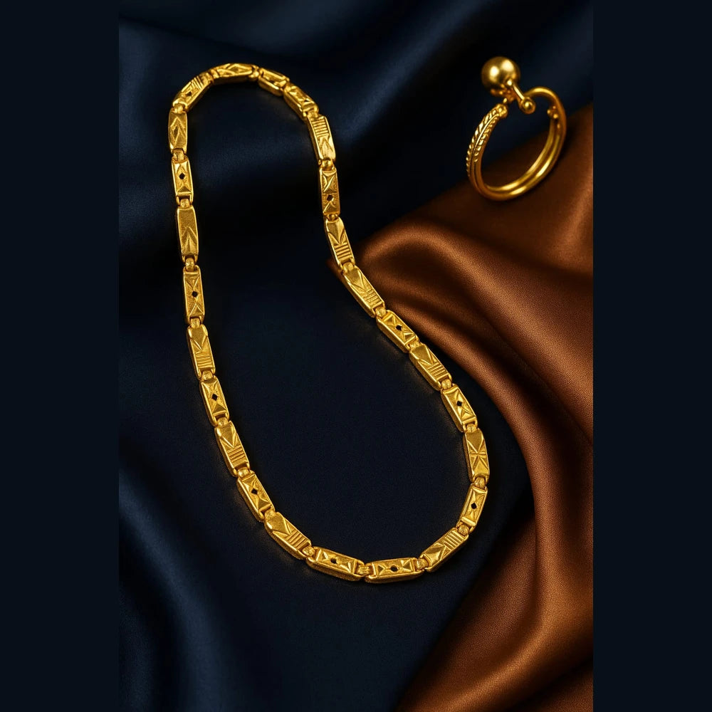 One Gram Gold-Plated Men’s Chain | 20 Inch Heavy Design | ZHome Jewellery
