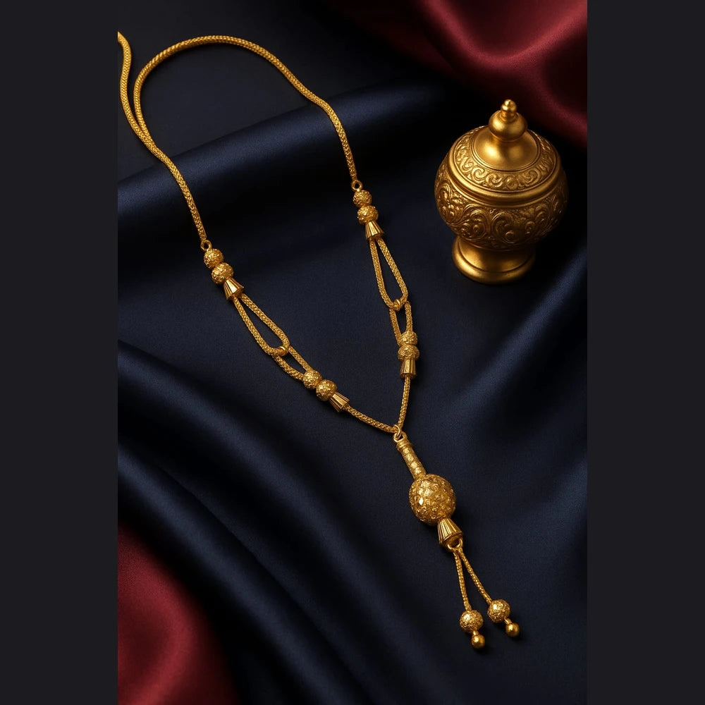 One Gram Gold-Plated Short Necklace for Women | 18 Inch Traditional Chain | ZHome Jewellery