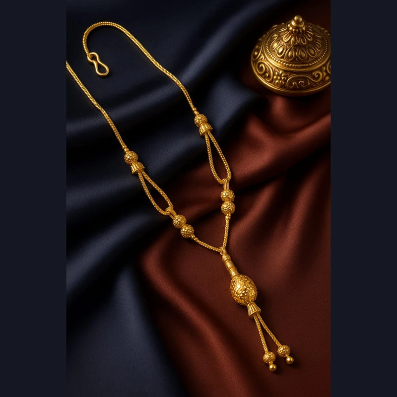 One Gram Gold-Plated Short Necklace for Women | 18 Inch Traditional Chain | ZHome Jewellery