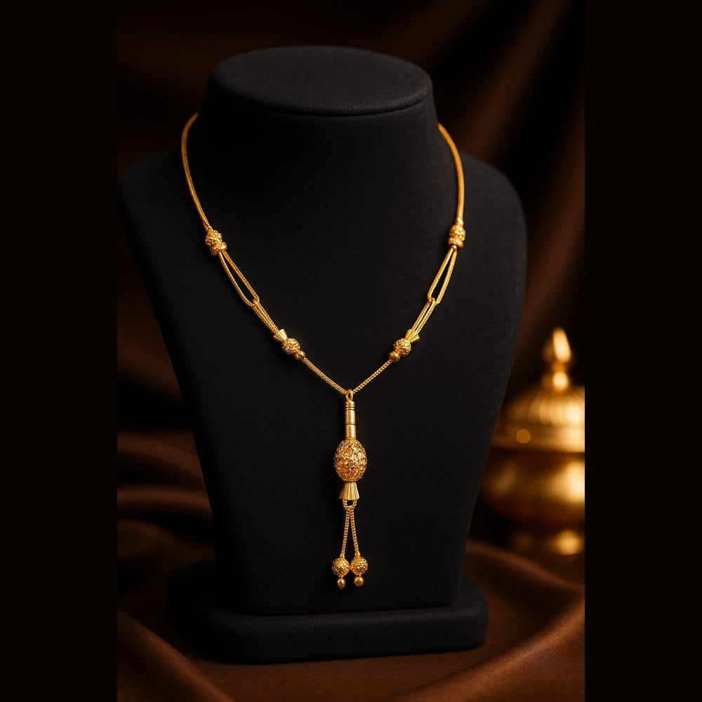 One Gram Gold-Plated Short Necklace for Women | 18 Inch Traditional Chain | ZHome Jewellery