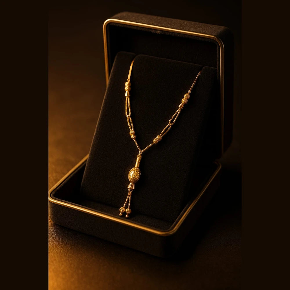 One Gram Gold-Plated Short Necklace for Women | 18 Inch Traditional Chain | ZHome Jewellery
