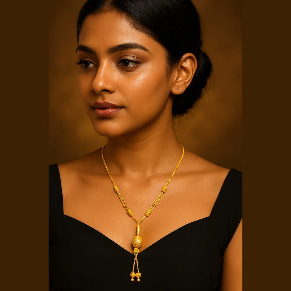 One Gram Gold-Plated Short Necklace for Women | 18 Inch Traditional Chain | ZHome Jewellery
