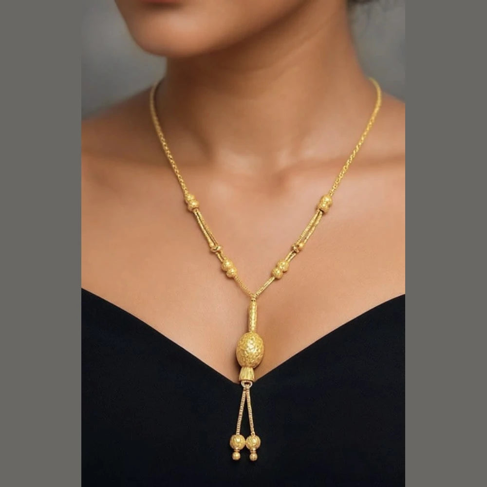 One Gram Gold-Plated Short Necklace for Women | 18 Inch Traditional Chain | ZHome Jewellery