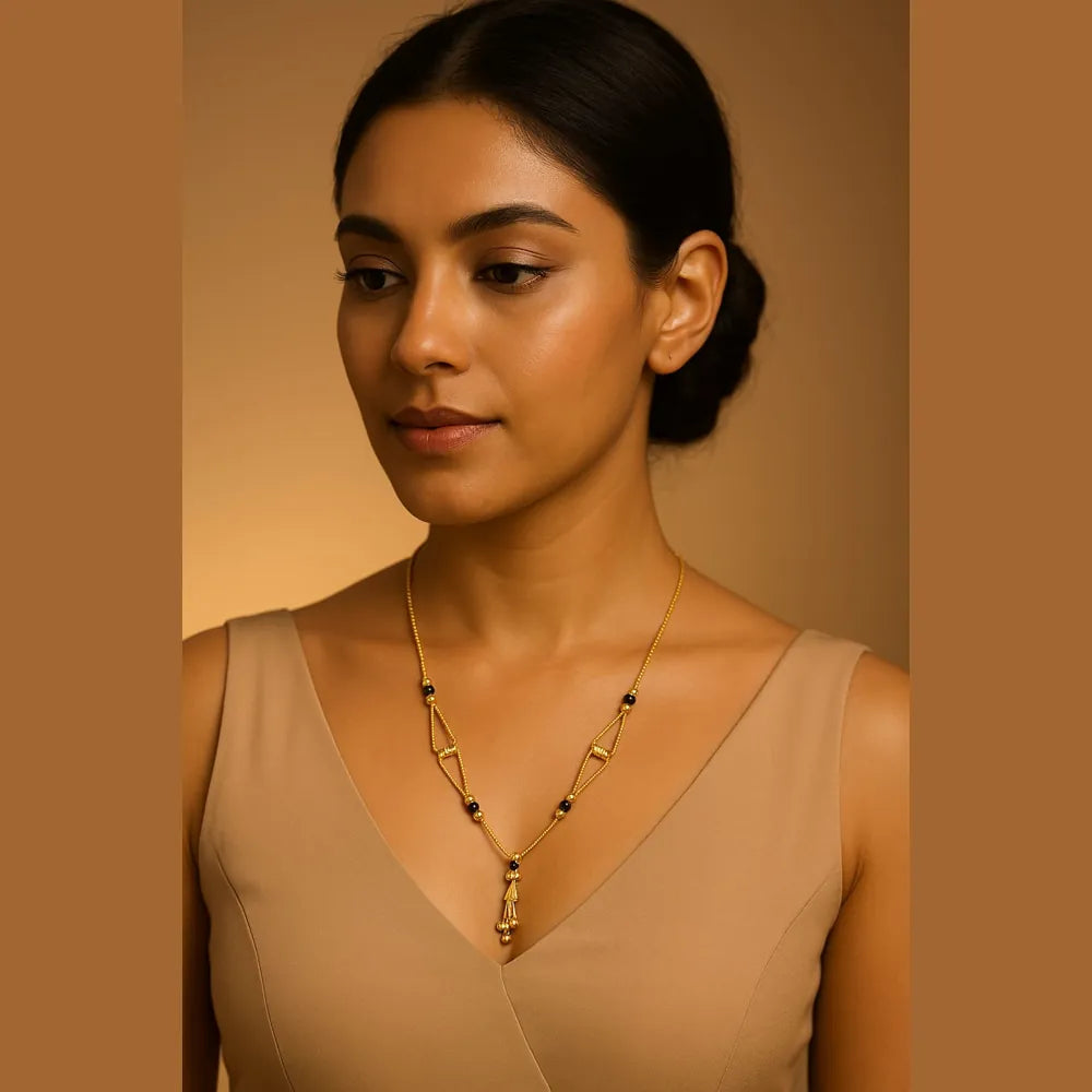Onegram Gold Handmade Girls Kanthi Necklace Chain – 18 Inch