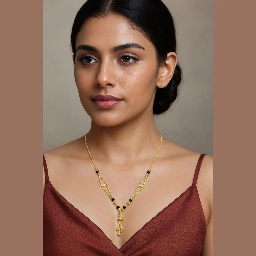 Onegram Gold Handmade Girls Kanthi Necklace Chain – 18 Inch