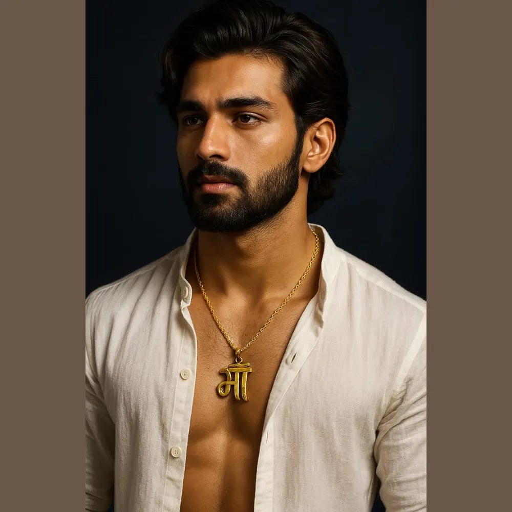 Premium “माँ” Gold-Plated Locket with Heavy Chain | Handmade | Daily Wear Jewellery