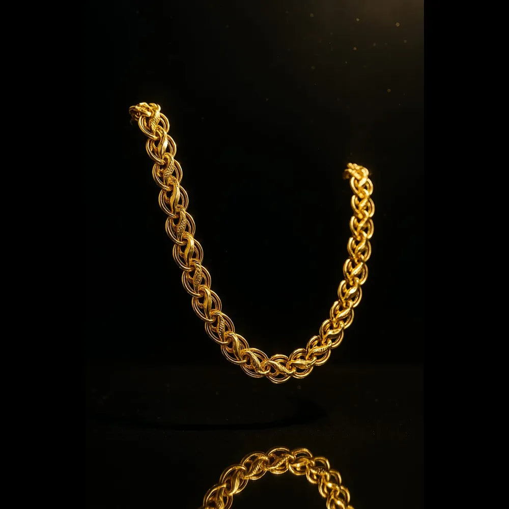 Men’s Premium Gold-Plated Rope Chain for Men | Stylish Dailywear & Partywear Necklace