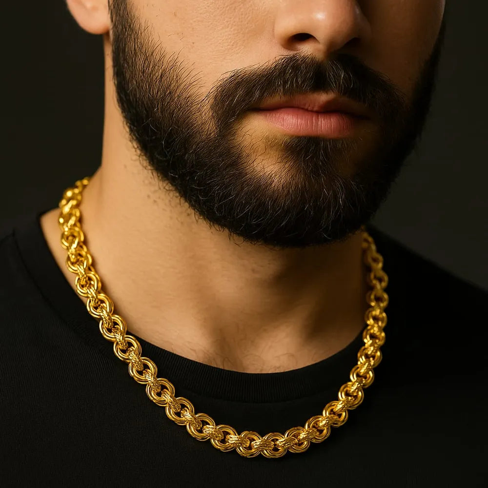 Men’s Premium Gold-Plated Rope Chain for Men | Stylish Dailywear & Partywear Necklace