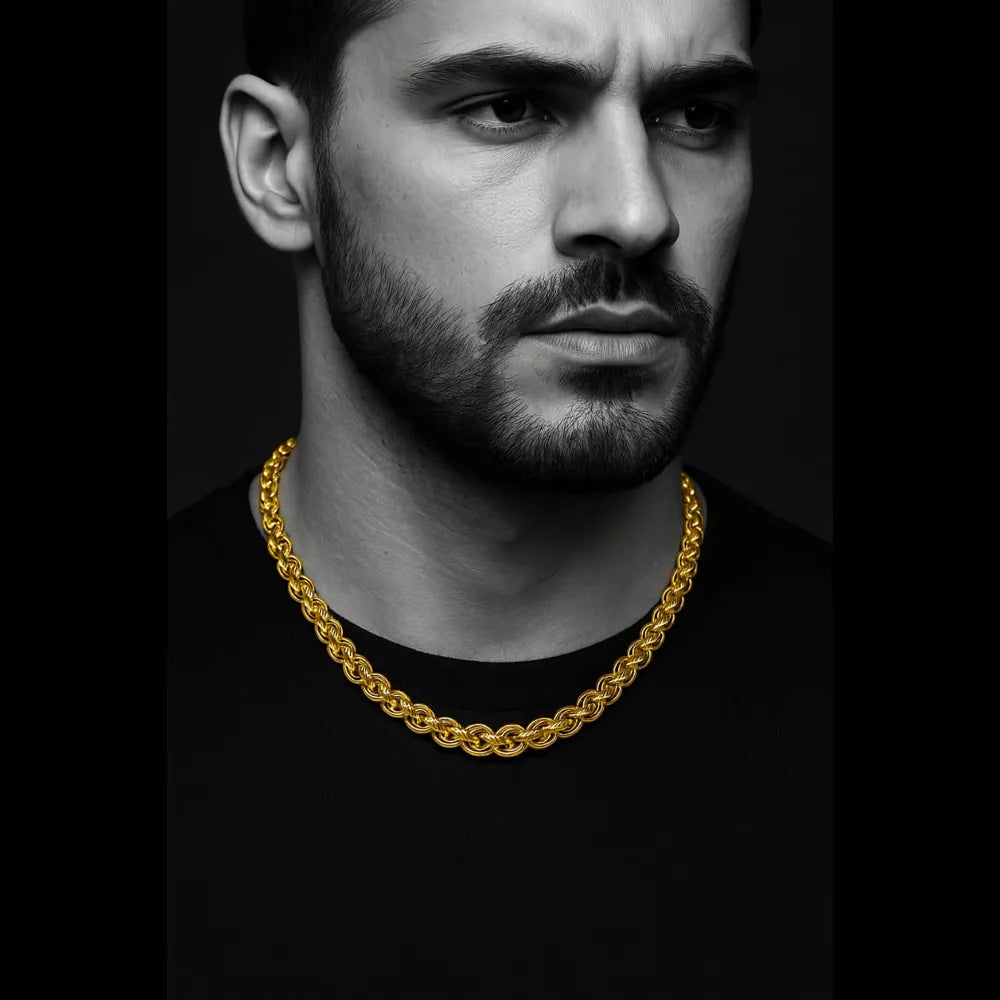 Men’s Premium Gold-Plated Rope Chain for Men | Stylish Dailywear & Partywear Necklace