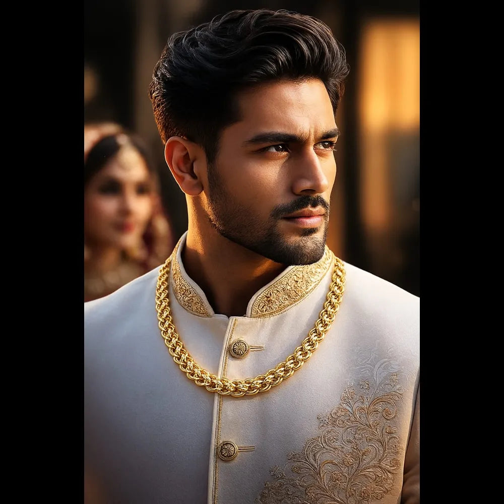 Men’s Premium Gold-Plated Rope Chain for Men | Stylish Dailywear & Partywear Necklace