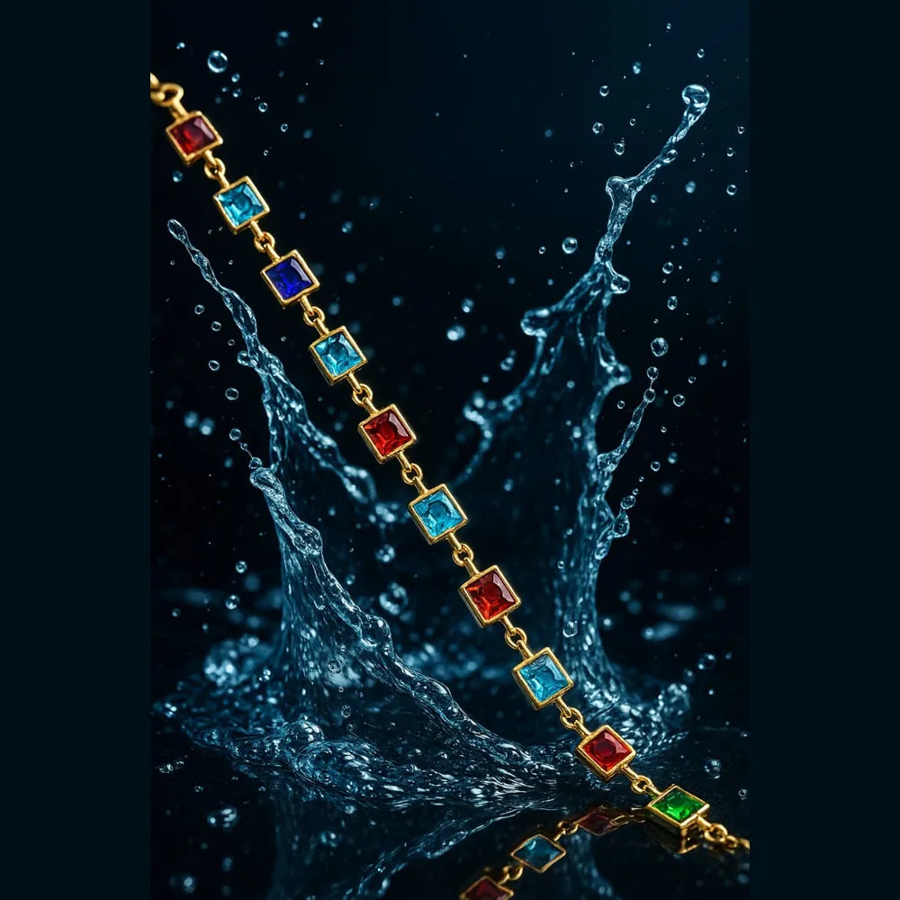 Girls Premium Multicolour Gold-Plated Chain – Lightweight, 20 Inch, Daily & Party Wear