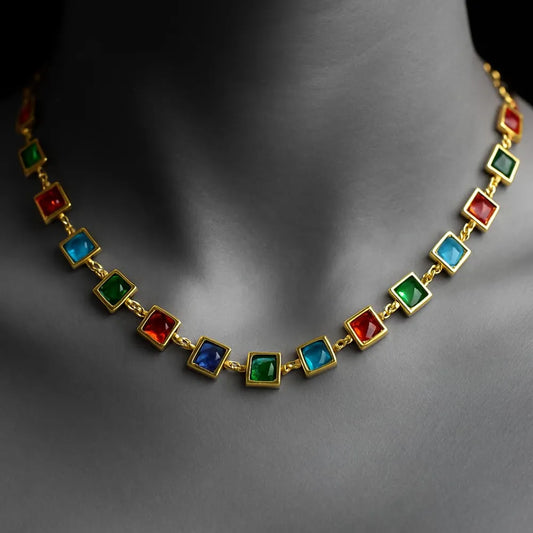 Girls Premium Multicolour Gold-Plated Chain – Lightweight, 20 Inch, Daily & Party Wear