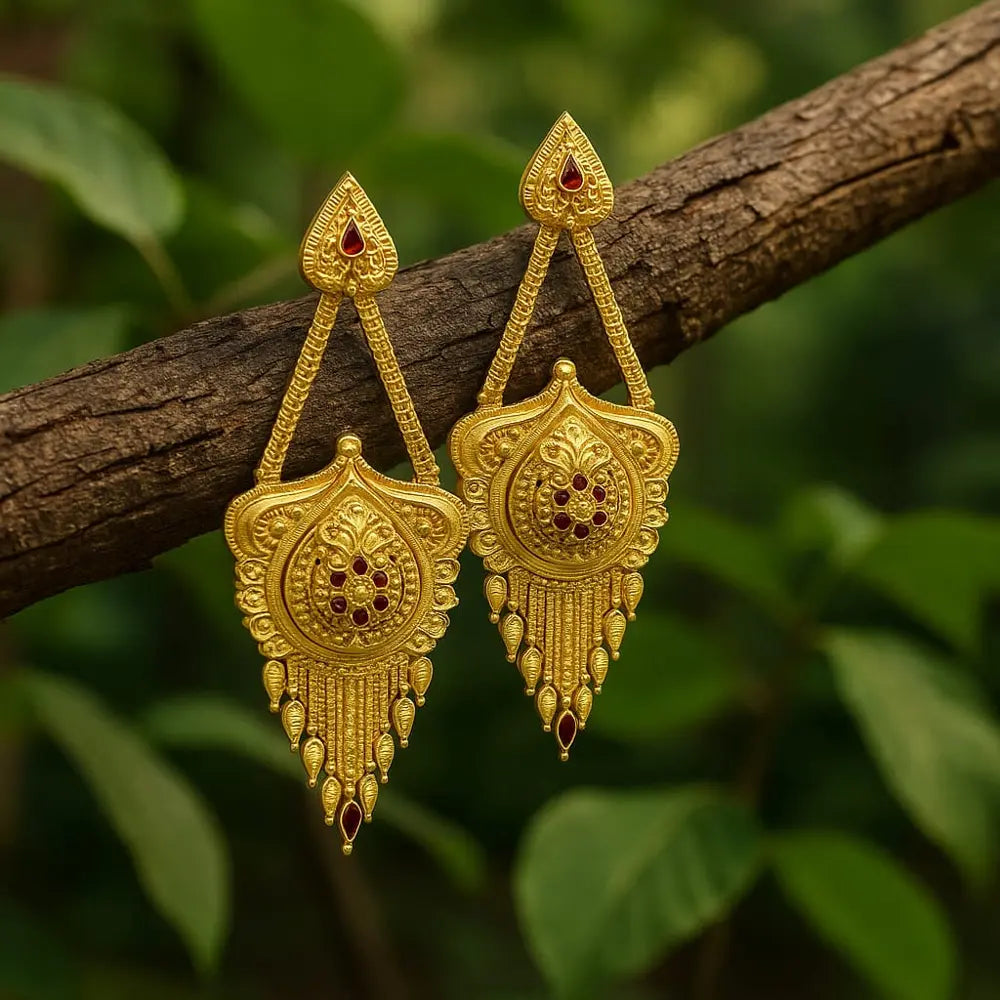 One Gram Gold Plated Crystal Chandelier Earrings – Party & Festive Wear