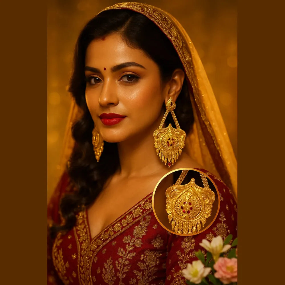 One Gram Gold Plated Crystal Chandelier Earrings – Party & Festive Wear