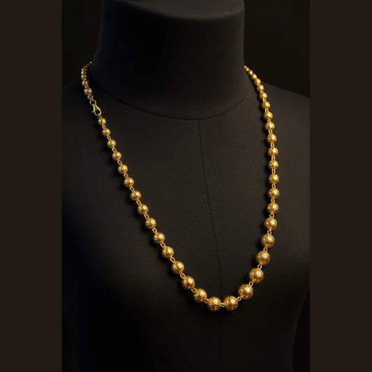 Traditional Gold Bead Ball Necklace – Premium Matte Finish Jewelry