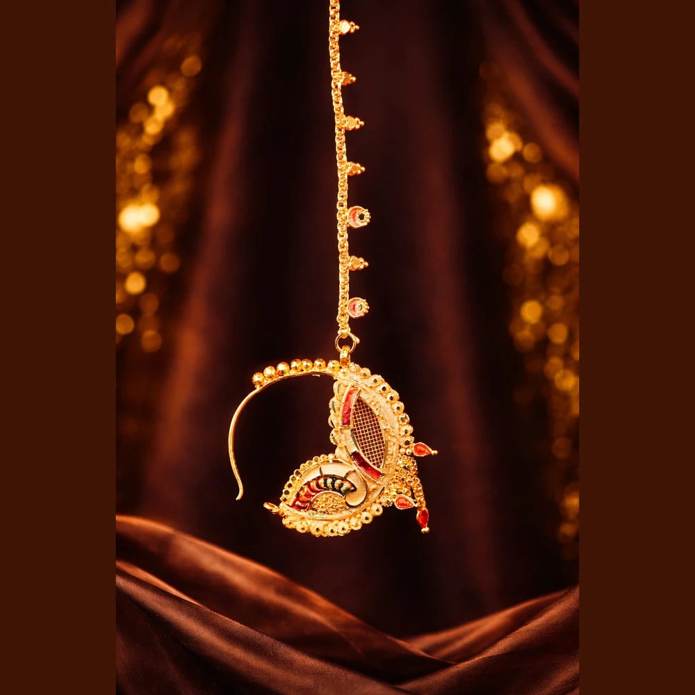 ZHome Royal Peacock Combo Work Premium Gold-Plated Jewellery Set