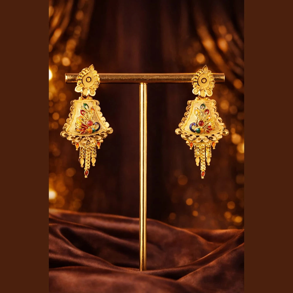 ZHome Royal Peacock Combo Work Premium Gold-Plated Jewellery Set