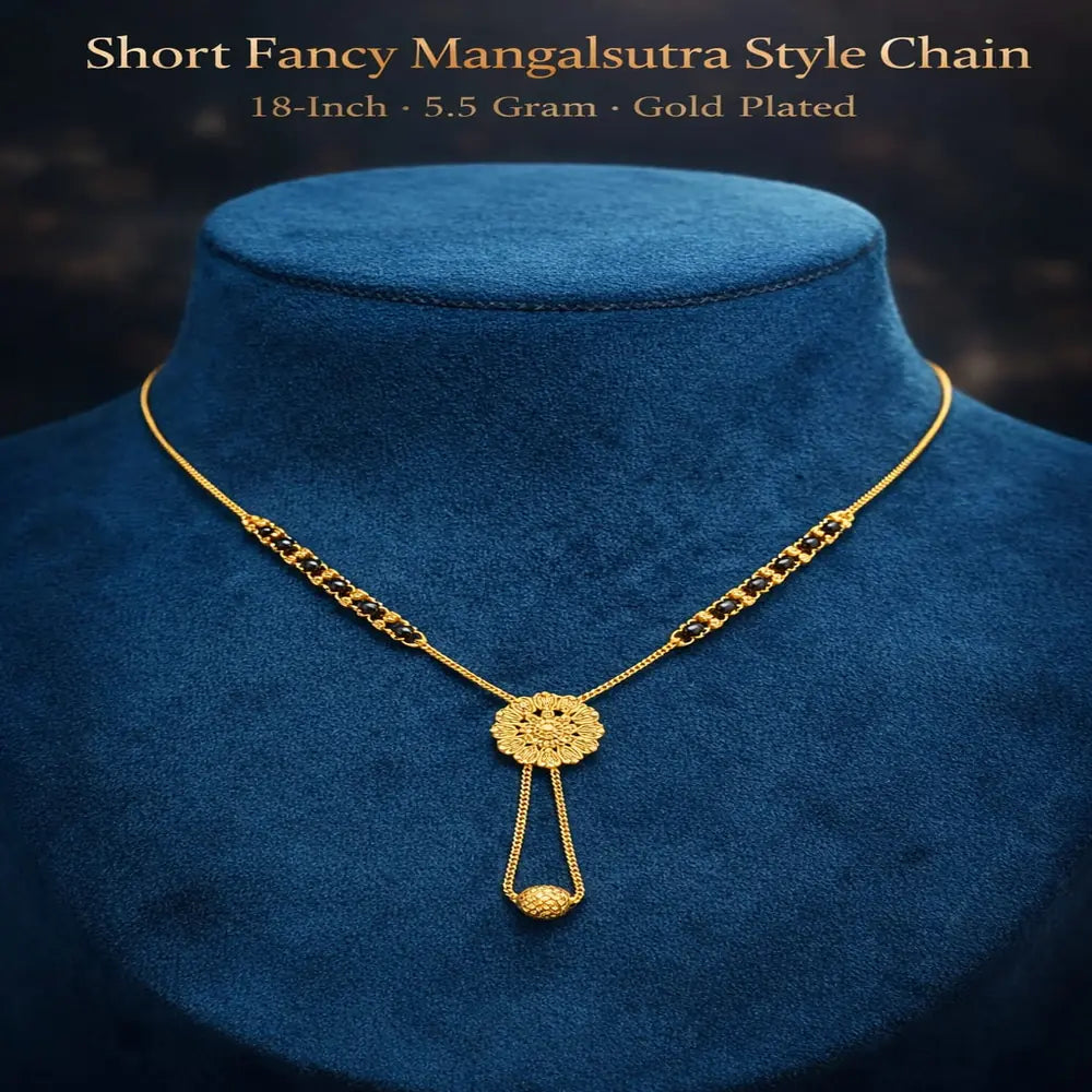 ZHome Dailywear Fancy Mangalsutra Style Chain – Gold Plated (18 Inch)