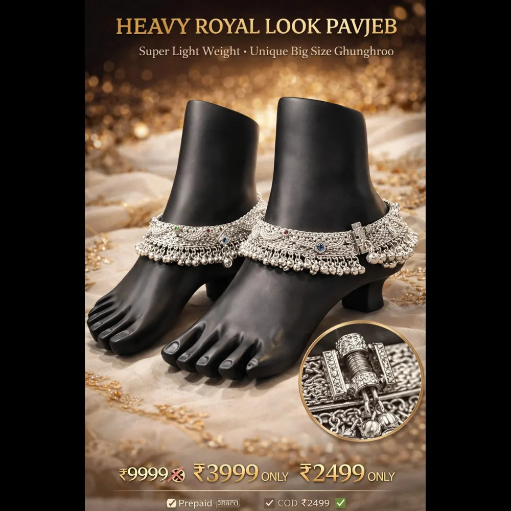ZHome Heavy Bridal Payal (Pair) – 10ML Real Silver Plated, Premium Ghungroo Anklet for Women