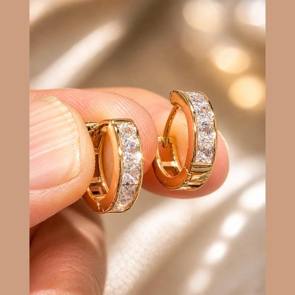 Gold-Plated Anti-Tarnish Hoop Earrings for Men & Women | Lightweight Unisex Jewelry