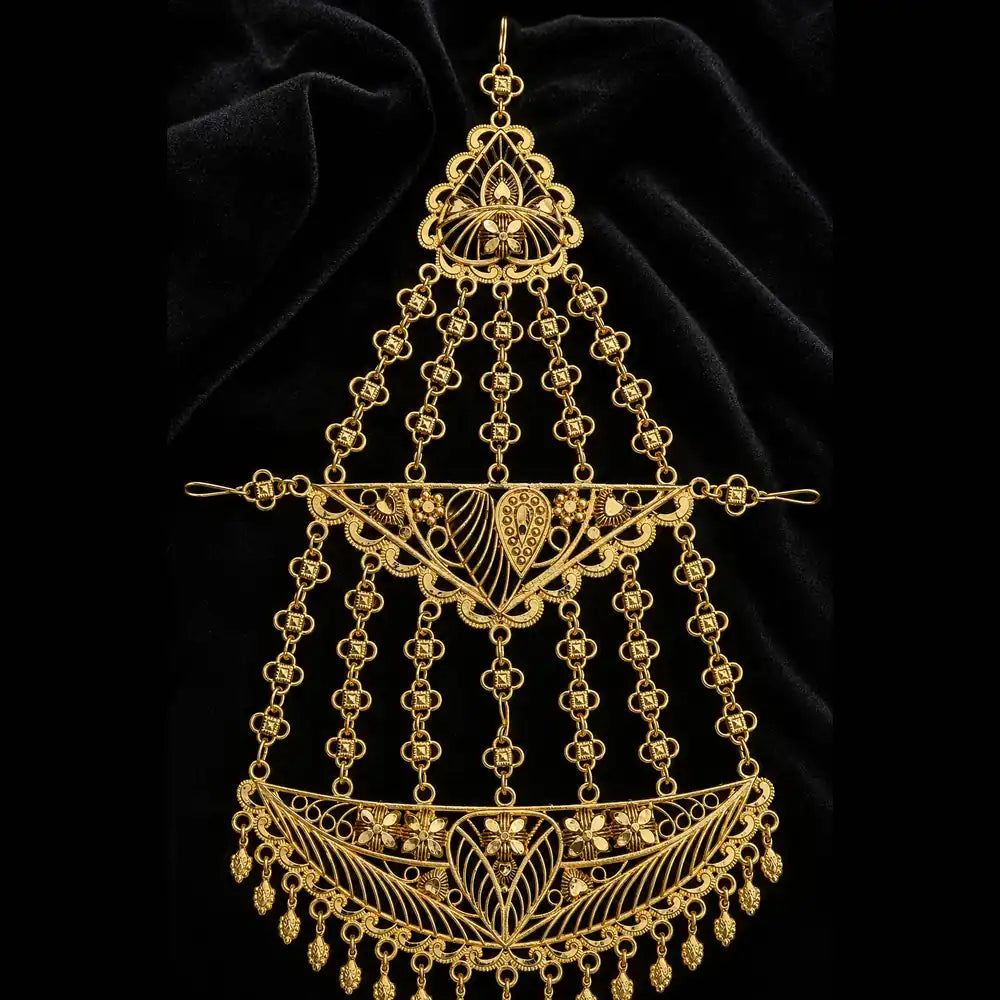 Premium One Gram Gold Look Jhoomar Passa for Women | Bridal Matha Patti Side Head Jewellery | Traditional Wedding & Festive Hair Accessory | ZHome