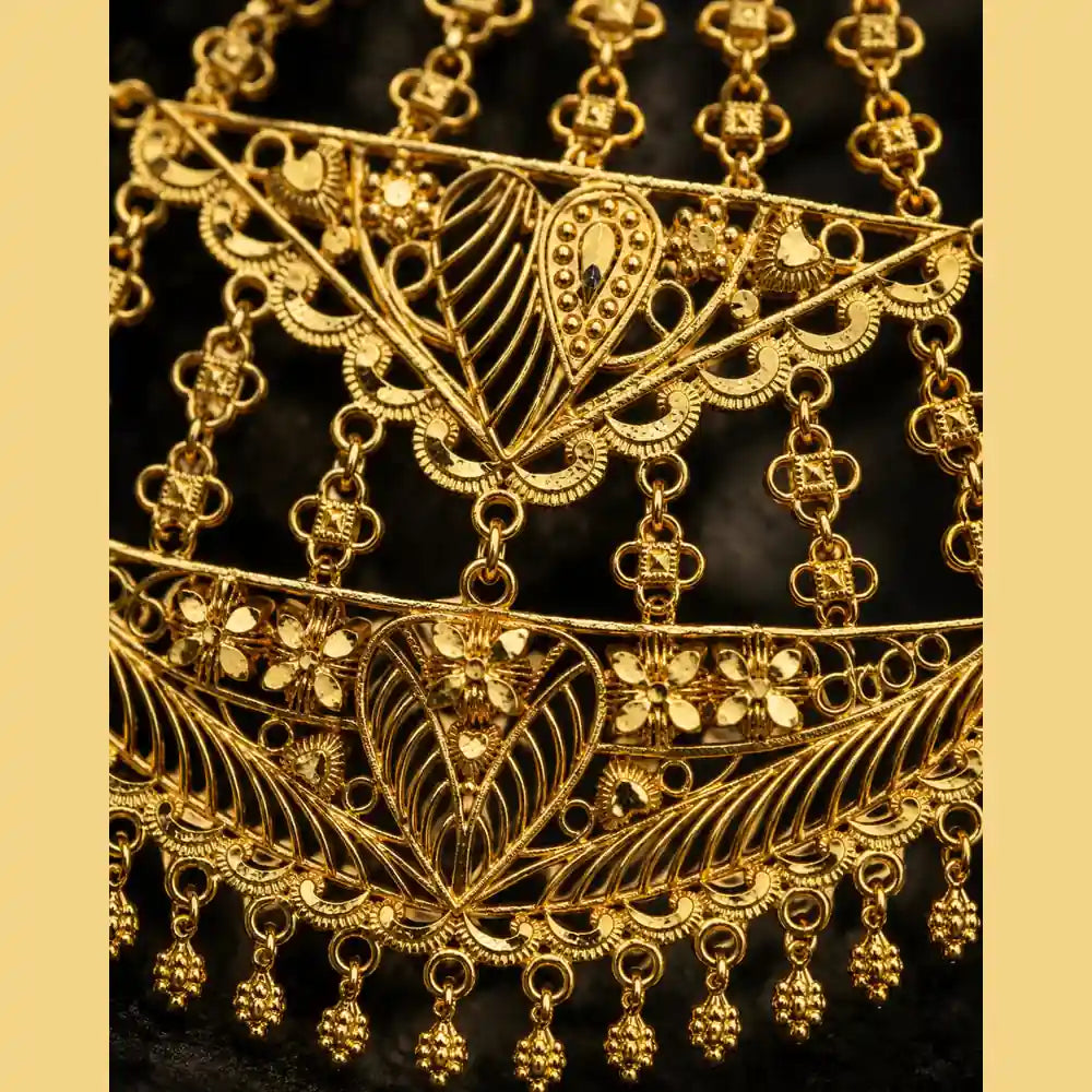 Premium One Gram Gold Look Jhoomar Passa for Women | Bridal Matha Patti Side Head Jewellery | Traditional Wedding & Festive Hair Accessory | ZHome