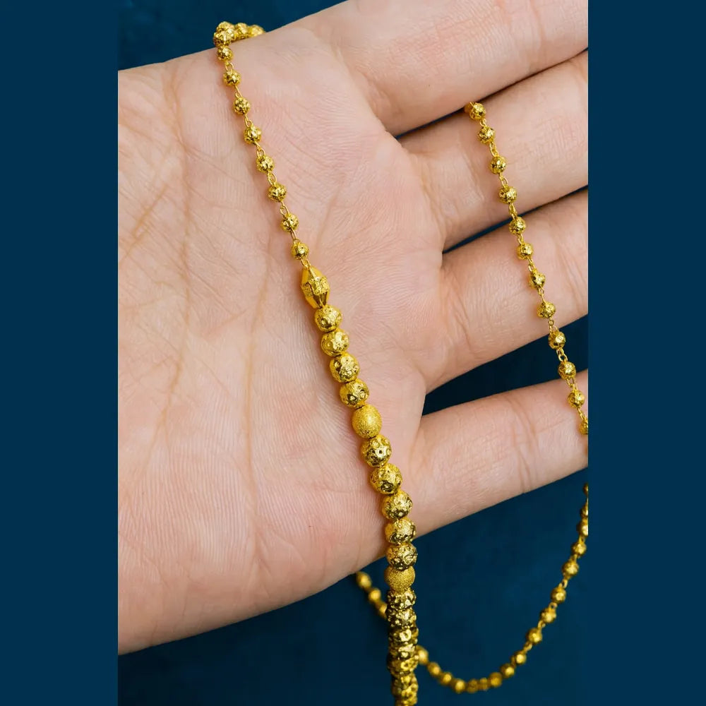 One Gram Gold Handmade Dailywear Matarmala Necklace – 18 Inch | ZHome