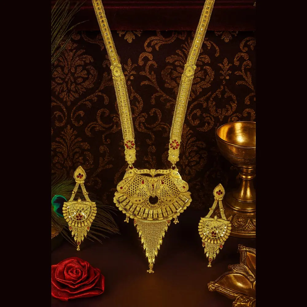 Product image of One Gram Gold Ranihaar Necklace Set With Earrings – image 2