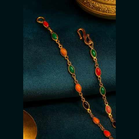 Unisex Multicolour Meena Chain – 20" Gold-Toned | Zhome