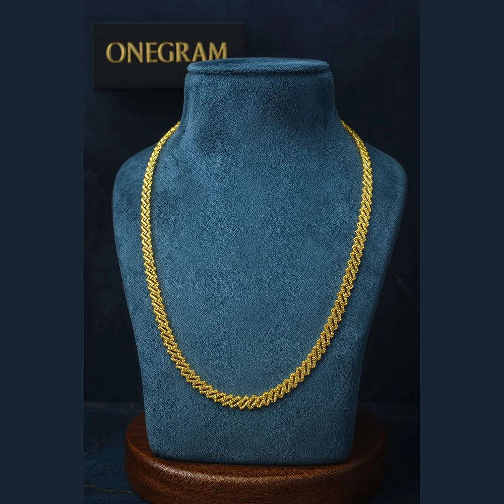 Bold V-Cut Onegram Gold Chain for Men – 20" | Premium 6mm Handmade Design