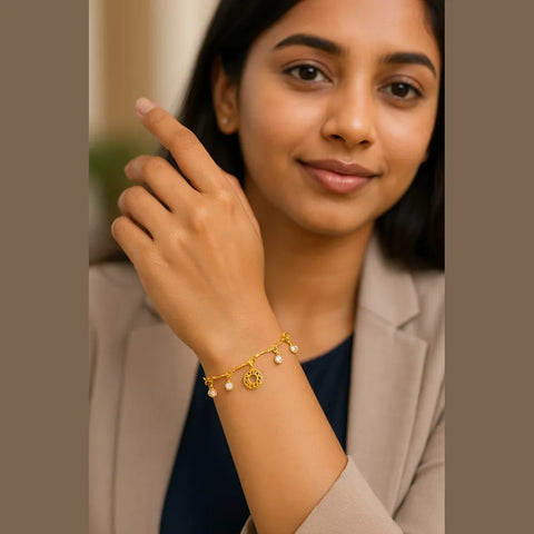 Gold Plated Handmade Charm Bracelet – Lightweight Dailywear