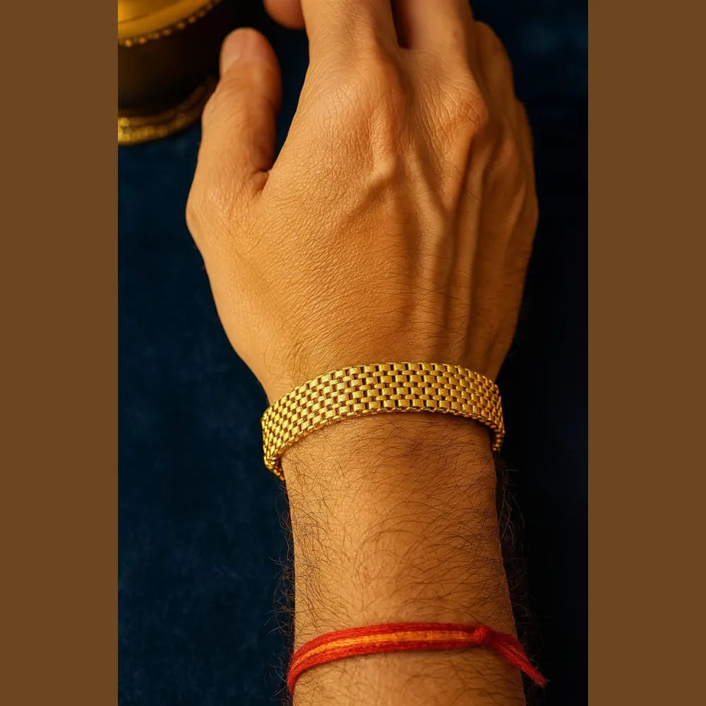 Gold-Plated Heavy Bracelet 12mm – 8 Inch | Daily Wear & Partywear