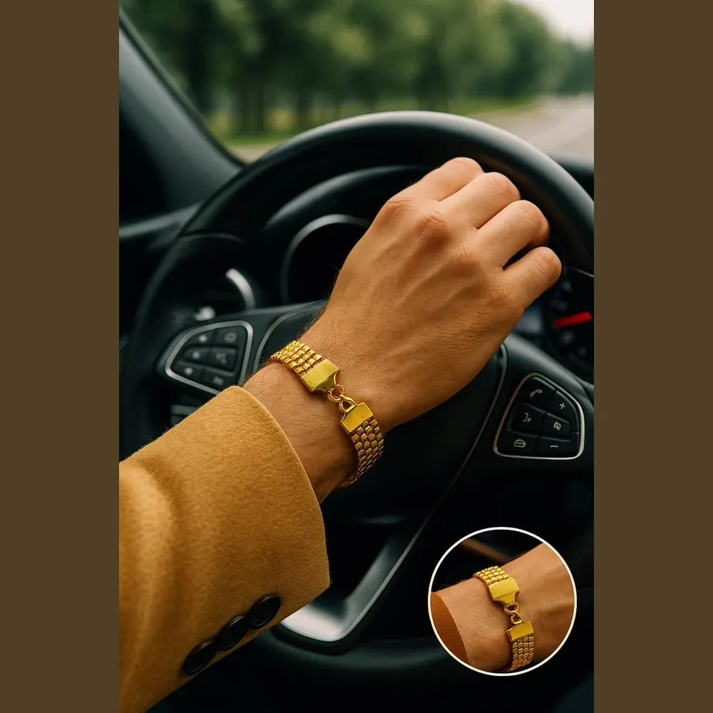 Gold-Plated Heavy Bracelet 12mm – 8 Inch | Daily Wear & Partywear
