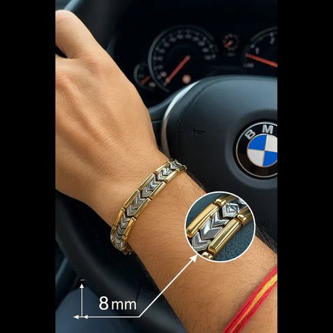 Premium Handmade One Gram Gold Bracelet for Men – 8 Inch, 28 Gram, 8mm Width