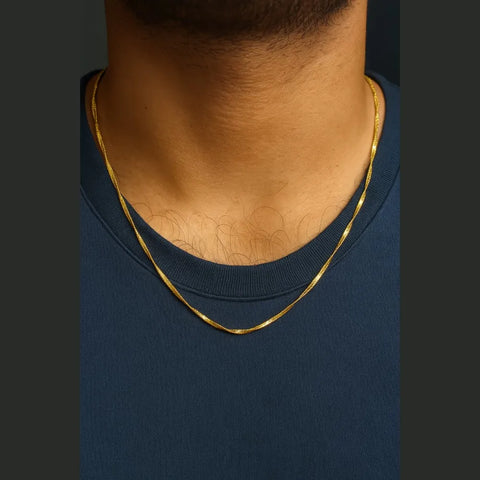 Gold Finish Handmade Chain – 20 Inch, 4mm Width, Unisex Lightweight Design