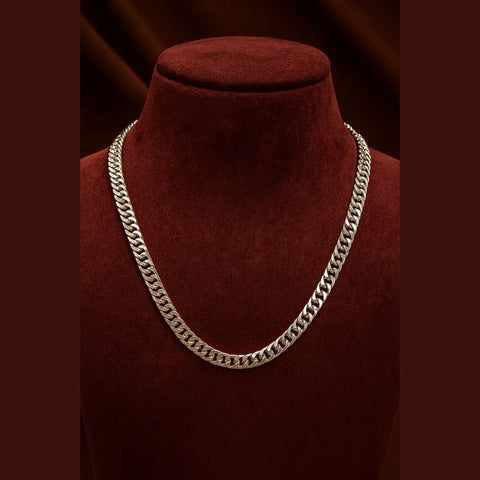 Stylish Silver Finish Cuban Chain for Men
