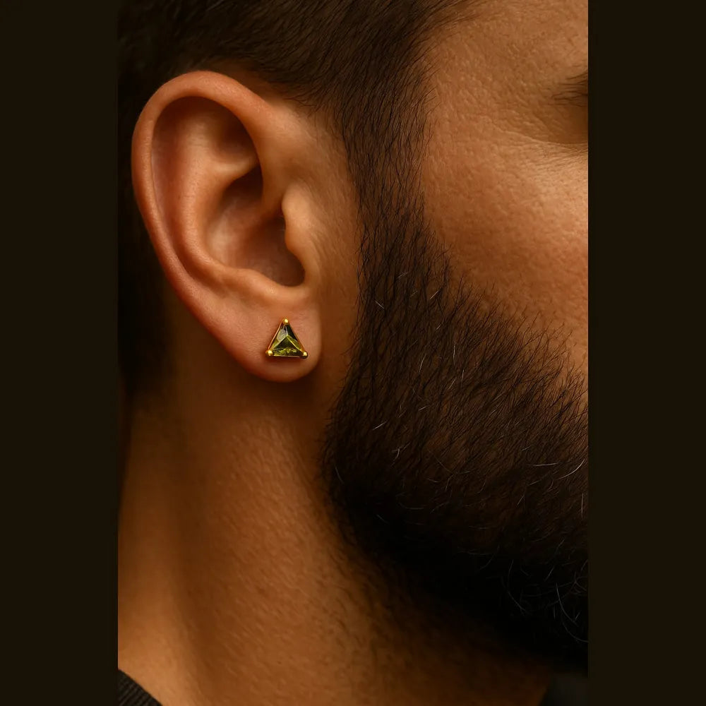 Onegram Gold Green Star Unisex Studs – RealGold Look by Zhome