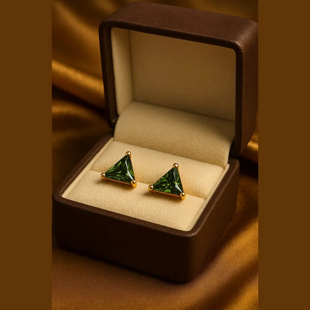 Onegram Gold Green Star Unisex Studs – RealGold Look by Zhome