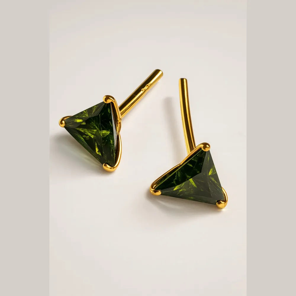 Onegram Gold Green Star Unisex Studs – RealGold Look by Zhome