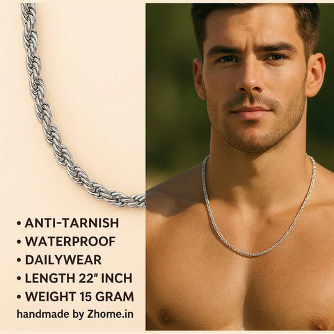 Stylish Unisex Silver-Plated Chain – Timeless Elegance for Every Occasion