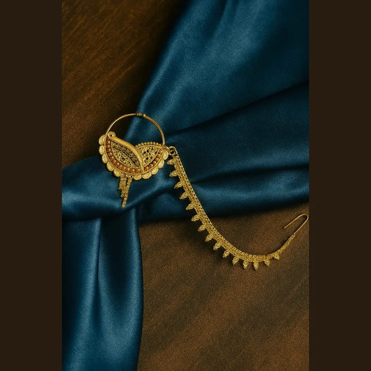 Product image of Traditional Nath with Support for Women - Elegant Maharashtrian Nose Ring – image 1