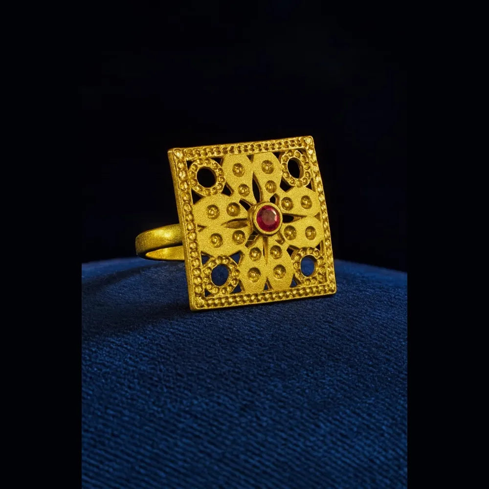 Product image of 1 Gram Gold Plated Round Ring Real Gold Looking – image 2