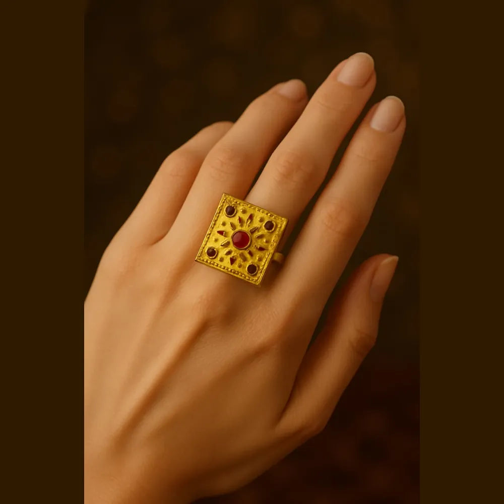 Product image of 1 Gram Gold Plated Round Ring Real Gold Looking – image 4