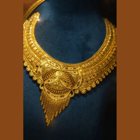 One Gram Gold Bridal Necklace Set with Earrings – Heavy Look Traditional Jewellery for Women